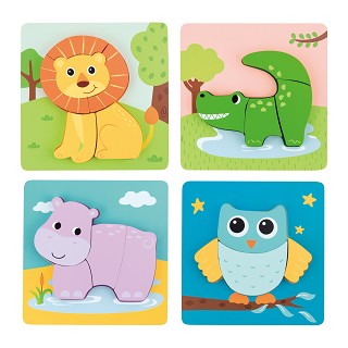Lelin® Chunky Animal Wooden Puzzle - 4 Pieces